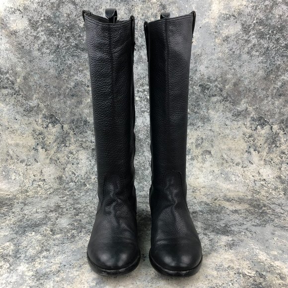 MADEWELL Women's 7.5 The Archive Black Pebbled Leather Knee High Riding Boots - Picture 2 of 16